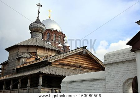 Island Sviyazhsk Russia - September 2016: John Predtechensky monastery or Church without nails built in 1552.