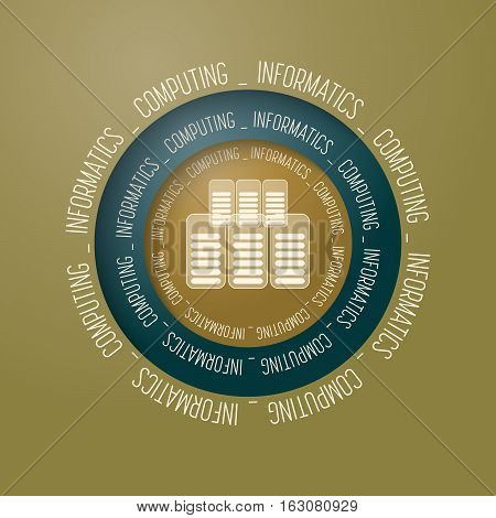 Colored vector abstract object and the words informatics computing