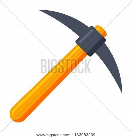 Pickaxe, is a hand tool for mining, vector illustration in flat style