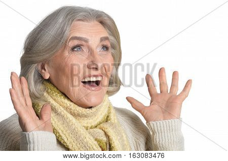 Portrait of a beautiful mature woman close up