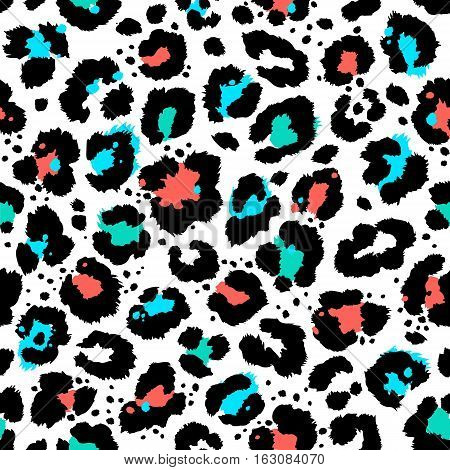 Seamless abstract leopard pattern. Vector animal decor.