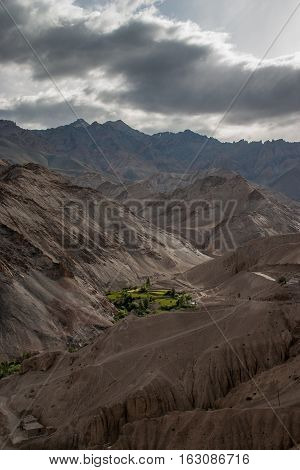 View from Lamayuru monastary in Ladakh India