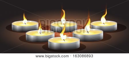 candles with lights and bokeh, vector sobre