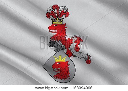 Flag of Malmo is the third largest city in Sweden. 3d illustration