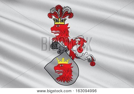 Flag of Malmo is the third largest city in Sweden. 3d illustration
