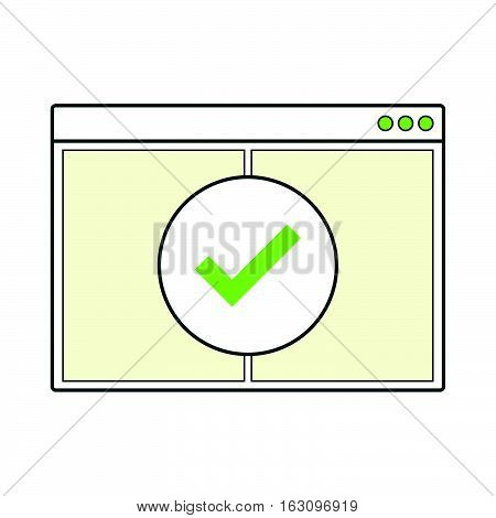 Opened internet browser window blank page template vector illustration on white background for web site mobile business.