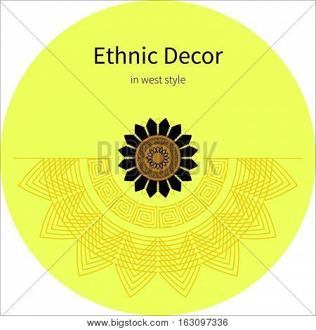 Abstract Hand-drawn Ethno Pattern, Tribal Background.