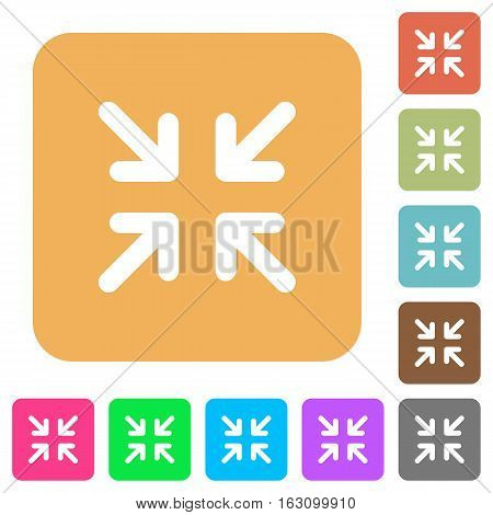 Minimize icons on rounded square vivid color backgrounds.