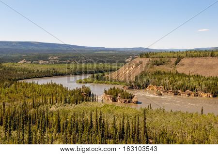 Five Finger rapids on Yukon river near Klondike highway, Canada
