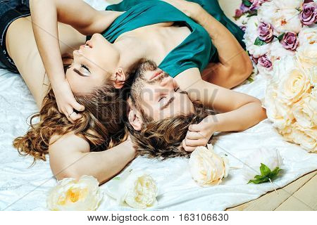 Sexy Couple Lovers On Floor