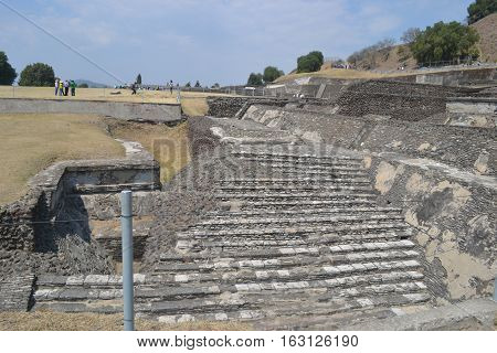 Ruins at the pre-Columbian archeological site of Cholula in the state of Puebla, Mexico