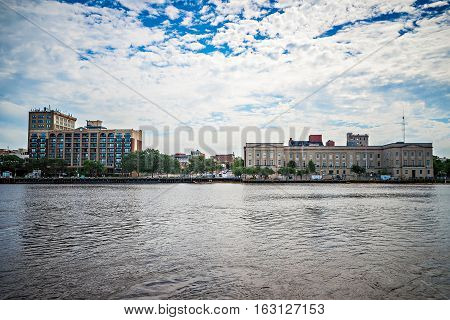 View of Wilmington North Carolina from across the river
