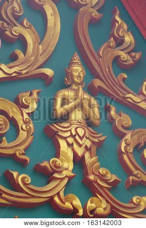 The picture is close-up to kanok art of Thailand