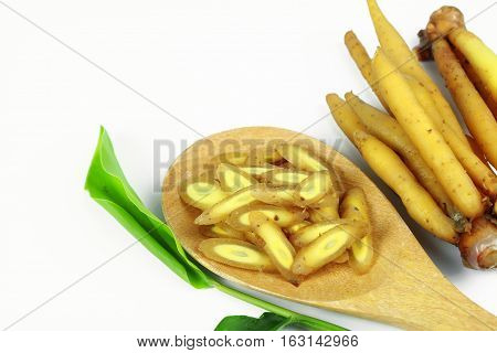 finger root Ingredients for Thai Cuisine on white background