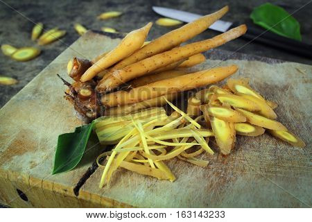 finger root Ingredients for Thai Cuisine on white background