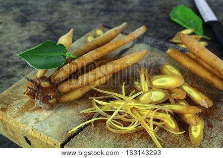 finger root Ingredients for Thai Cuisine on white background