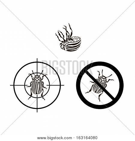 Prohibition sign colorado beetles icon. Vector illustration of prohibition sign set colorado beetles vector