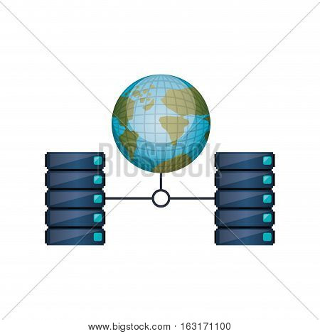 Web hosting icon. Data center base and security theme. Isolated design. Vector illustration