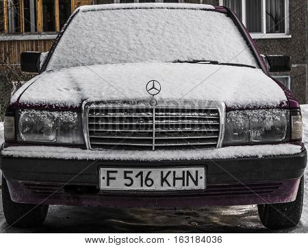 Ust-Kamenogorsk Kazakhstan December 15 2016 Mercedes-Benz W201 190E on a parking