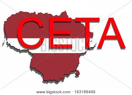 Ceta - Comprehensive Economic And Trade Agreement, Lithuania Map