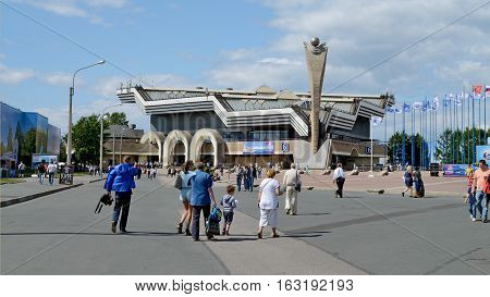 05.07.2015.Russia.Saint-Petersburg.Lenexpo is the venue of exhibitions and various cultural and economic activities.