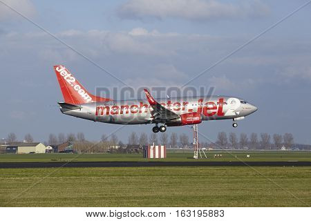 Amsterdam Airport Schiphol - Jet2 Boeing 737 Lands