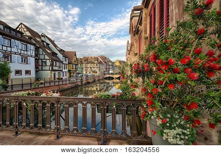 Canal in the city of Colmar city. France. Alsace.