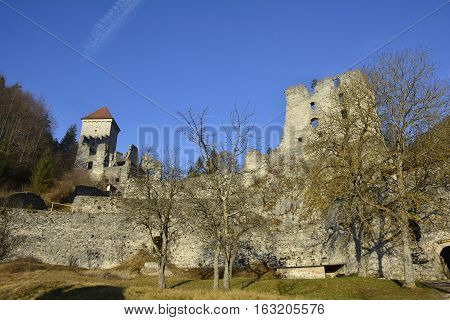 The 12th century Grad Kamen castle in Slovenia.