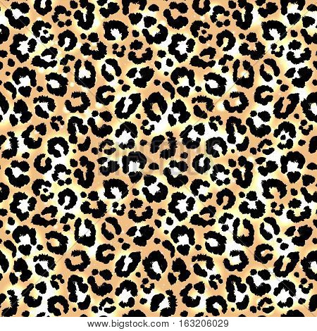 Seamless leopard african animal camouflage pattern. Vector.