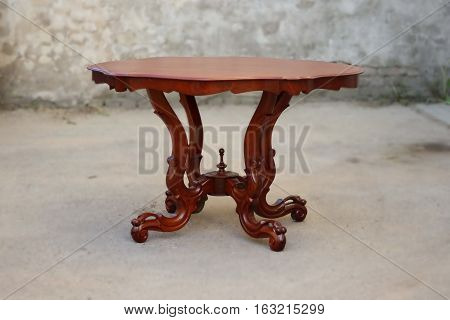 Old fashioned furniture antique mahagony rokoko table