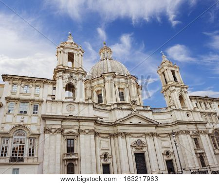 Sant'Agnese in Agone Church on the Piazza Navona in Rome Italy