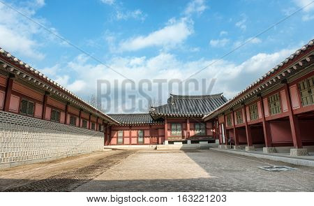 Suwon, South Korea - December 23, 2016:  Hwaseong Haenggung Palace - Beautiful Traditional Architect