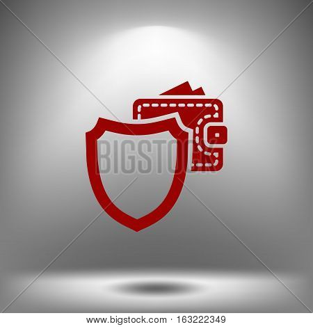 Wallet Protection Icon. Flat Design.