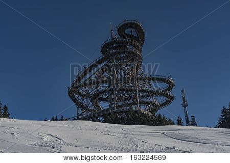Sky Walk Trail Observation Tower In Dolni Morava Village