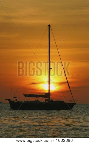 Pôr do sol após Tsunami