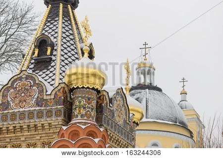 Tower Of Palace Of Rumyantsev-paskevich, Palace And Park Ensemble, Winter Landscape, Gomel, Belarus.