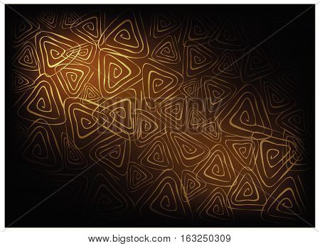 Thai Pattern Illustration of Beautiful Golden Brown Vintage Texture Wall paper Background for Add Content or Picture.