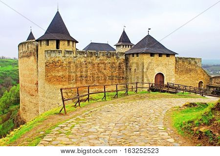 View of Khotyn fortress, Western Ukraine (XIII century)