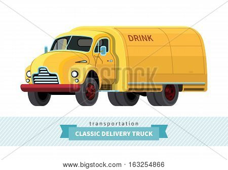 Classic Medium Duty Delivery Truck Front Side View
