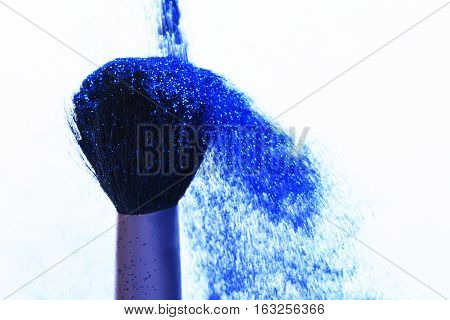 Soft Cosmetics Brush With Blue Glister
