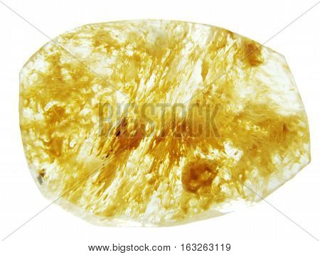 gold chalcedony geological crystal isolated quartz mineral