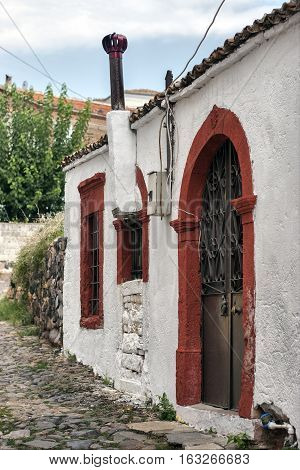 A Cunda island's home and stone street in Ayvalik/Balıkesir/Turkey