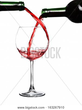 Two Bottles Of Red Wine And One Glass