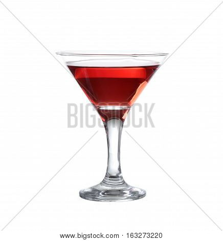 Red Wine In A Glass Of Martini On The Isolate