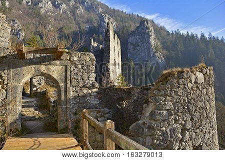 The 12th century Grad Kamen castle in Slovenia.