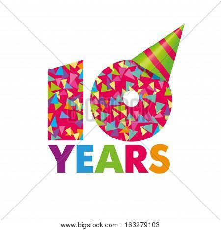 Vector template Birthday Anniversary Cap for a birthday color