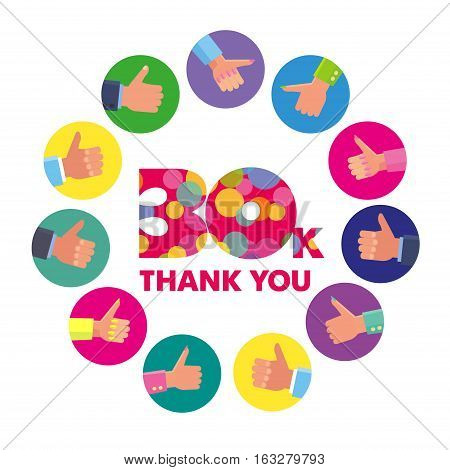 Vector template 30K Thanks subscribers greetings colorful figures Like