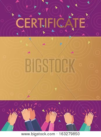 Vector pattern recognition certificate congratulation hands clapping