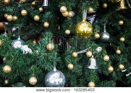 Christmas decoration on the tree stock photo