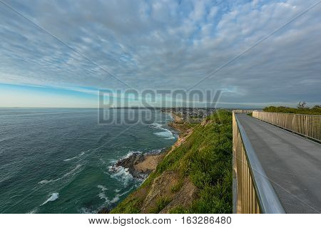 Anzac Memorial Walk and Bar Beach in Newcastle NSW Australia.